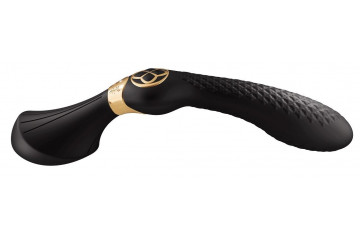 Черный двусторонний вибростимулятор ZOA - 26,5 см.