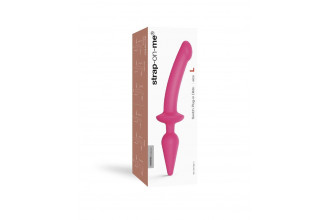 Розовый двусторонний фаллоимитатор Strap-On-Me Dildo Plug-In Switch size S