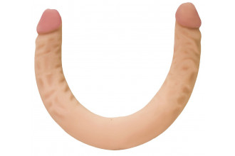 Двусторонний фаллоимитатор телесного цвета - 42,6 см.