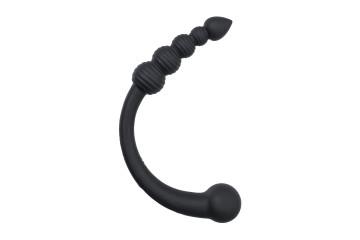 Черный двусторонний вибратор - 35 см.