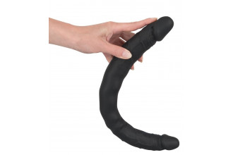 Чёрный двусторонний фаллоимитатор Double Dong Black - 40 см.
