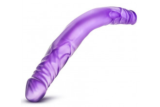 Фиолетовый двусторонний фаллоимитатор 14 Inch Double Dildo - 35 см.