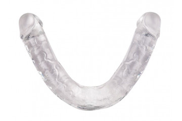 Прозрачный двусторонний фаллоимитатор Infinity - 33,5 см.