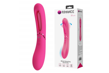 Розовый двусторонний вибратор с функцией фингеринга Lexie - 20 см.