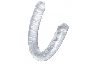 Прозрачный двухсторонний фаллоимитатор Double Dildo - 40 см.