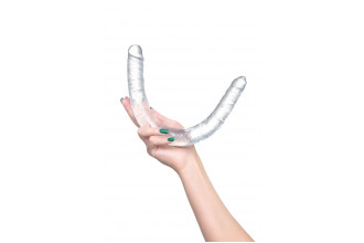 Прозрачный двухсторонний фаллоимитатор Double Dildo - 40 см.