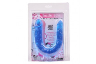Голубой двухголовый фаллоимитатор Double Dong - 29,8 см.