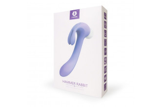 Сиреневый двусторонний вибромассажер Hammer Rabbit - 18,8 см.