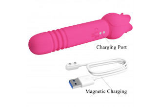 Розовый двусторонний вибратор Chaley