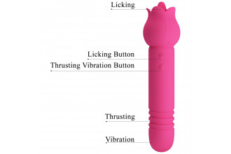 Розовый двусторонний вибратор Chaley