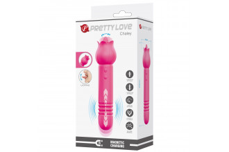 Розовый двусторонний вибратор Chaley