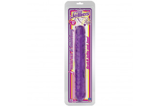 Двухсторонний фиалковый фаллос Crystal Jellies 12 Jr. Double Dong - 30,5 см.