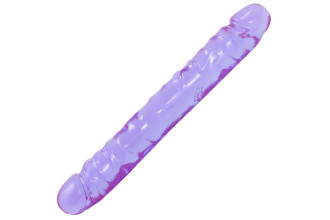 Двухсторонний фиалковый фаллос Crystal Jellies 12 Jr. Double Dong - 30,5 см.