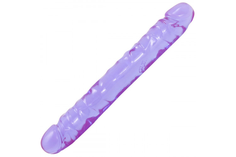 Двухсторонний фиалковый фаллос Crystal Jellies 12 Jr. Double Dong - 30,5 см.