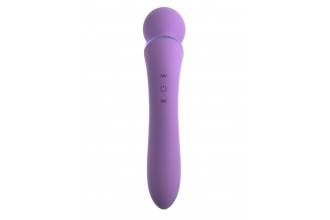Фиолетовый двусторонний вибростимулятор Duo Wand Massage-Her - 19,6 см.