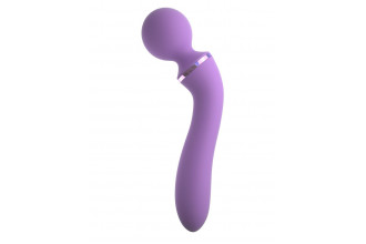 Фиолетовый двусторонний вибростимулятор Duo Wand Massage-Her - 19,6 см.