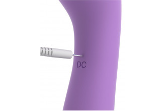 Фиолетовый двусторонний вибростимулятор Duo Wand Massage-Her - 19,6 см.