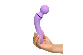 Фиолетовый двусторонний вибростимулятор Duo Wand Massage-Her - 19,6 см.