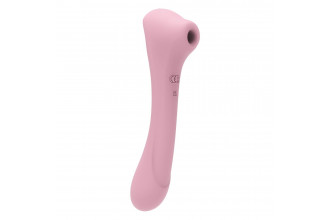 Нежно-розовый двусторонний стимулятор Daisy Massager - 20,2 см.