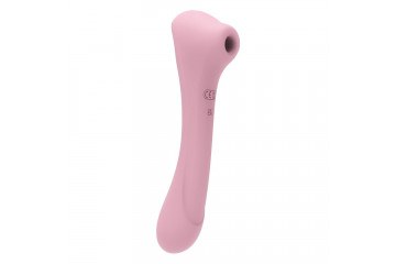 Нежно-розовый двусторонний стимулятор Daisy Massager - 20,2 см.