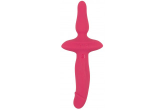 Розовый двусторонний вибратор 2in1 Vibrator & Butt Plug