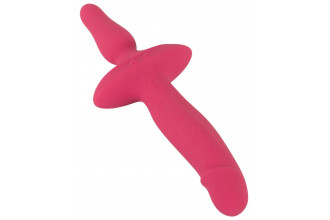 Розовый двусторонний вибратор 2in1 Vibrator & Butt Plug