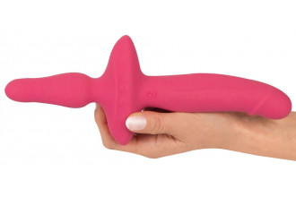 Розовый двусторонний вибратор 2in1 Vibrator & Butt Plug