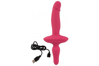 Розовый двусторонний вибратор 2in1 Vibrator & Butt Plug