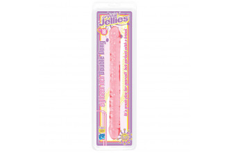 Розовый двухголовый фаллоимитатор Crystal Jellies - 45,7 см.