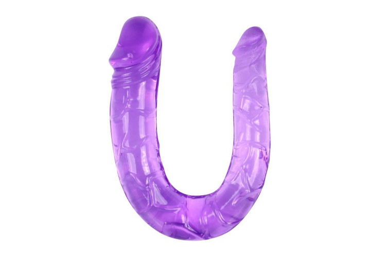 Двухсторонний фаллоимитатор Twin Head Double Dong фиолетового цвета - 29,8 см.