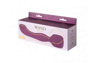 Фиолетовый двусторонний вибромассажер Heating Wand с нагревом - 22 см.