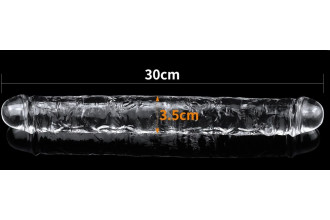 Прозрачный двусторонний фаллоимитатор Flawless Clear Double Dildo - 30 см.