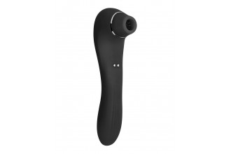 Черный стимулятор Smoooch Clitoral Suction & Vibration - 18,6 см.