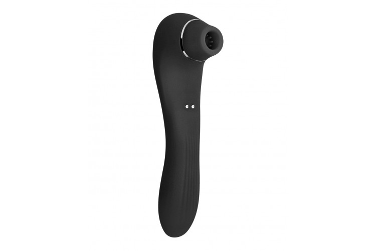 Черный стимулятор Smoooch Clitoral Suction & Vibration - 18,6 см.