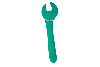 Зеленый двусторонний вибратор Key Control Massager Wand в форме гаечного ключа