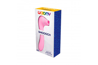 Розовый стимулятор Smoooch Clitoral Suction & Vibration - 18,6 см.
