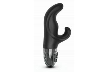 Черный вибратор-кролик с электростимуляцией Hop Hop Bob - 16 см.