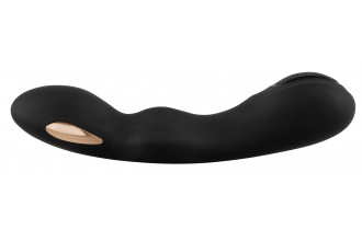 Черный вибратор-электростимулятор для точки G - 20,2 см.