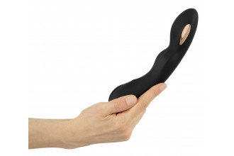 Черный вибратор-электростимулятор для точки G - 20,2 см.