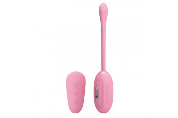 Нежно-розовое виброяйцо с функцией электростимуляции Shock Fun
