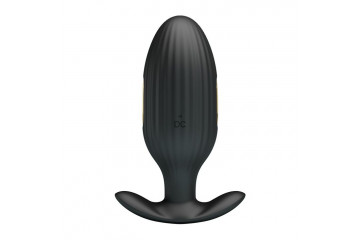 Черная анальная вибропробка с электростимуляцией Jefferson - 9,2 см.