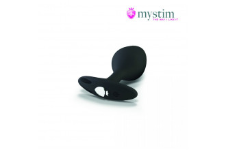 Черная пробка Mystim Rocking Vibe S с возможностью подключения к электростимулятору - 9,7 см.