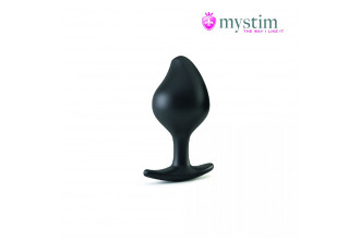 Черная пробка Mystim Rocking Vibe S с возможностью подключения к электростимулятору - 9,7 см.