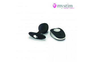 Черная пробка Mystim Rocking Vibe S с возможностью подключения к электростимулятору - 9,7 см.