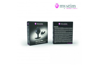 Черная пробка Mystim Rocking Vibe S с возможностью подключения к электростимулятору - 9,7 см.
