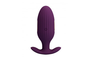 Фиолетовая анальная вибропробка с электростимуляцией Jefferson - 9,2 см.