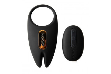 Черное эрекционное кольцо с вибрацией и пультом ДУ Winni 2