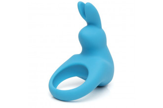 Голубое эрекционное виброкольцо Happy Rabbit Rechargeable Rabbit Cock Ring