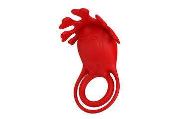 Красное эрекционное кольцо с вибрацией Ruben