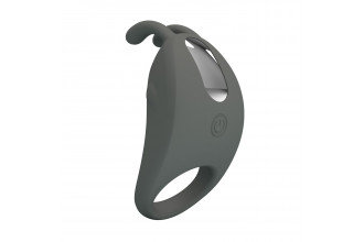 Серое эрекционное кольцо с вибрацией Master Ring